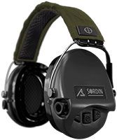 ACE Schakal by Sordin Ear Defenders - Active & Electronic - Hearing Protectors for Hunting & Shooting - Green Headband & Black Cups