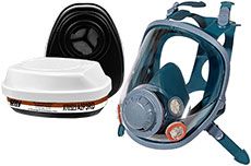 Oxyline X8 Atemschutz-Vollmaske inkl. X70523 A2-P3-R-D-Filter - Gas-Maske mit Kombinations-Filter & Schutz-Visier - M
