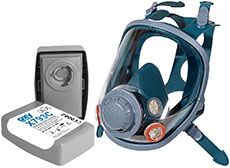Oxyline X8 Full Face Respirator incl. X793C P3-R Filter - Silicone Respirator with Particle Filter & Protective Visor - M
