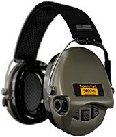 Sordin Supreme Pro-X Gehörschutz - aktiver Kapsel-Gehörschützer - schwarzes Kopfband mit US-Flagge - grüne Kapseln
